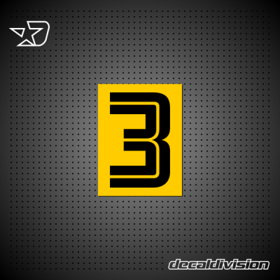 Reflective Number Sticker 3 - Inline